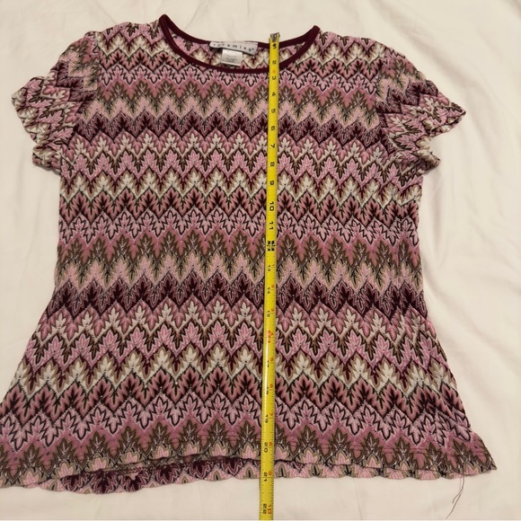 Vintage Tiramisu Pink Chevron Tee Shirt Size Large Y2K 2000s Unif - Picture 3 of 5